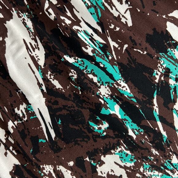 Allen B. By Allen Schwartz Maxi Long Dress Stretch Straps Aqua Green/Brown Sz XL - Picture 7 of 8